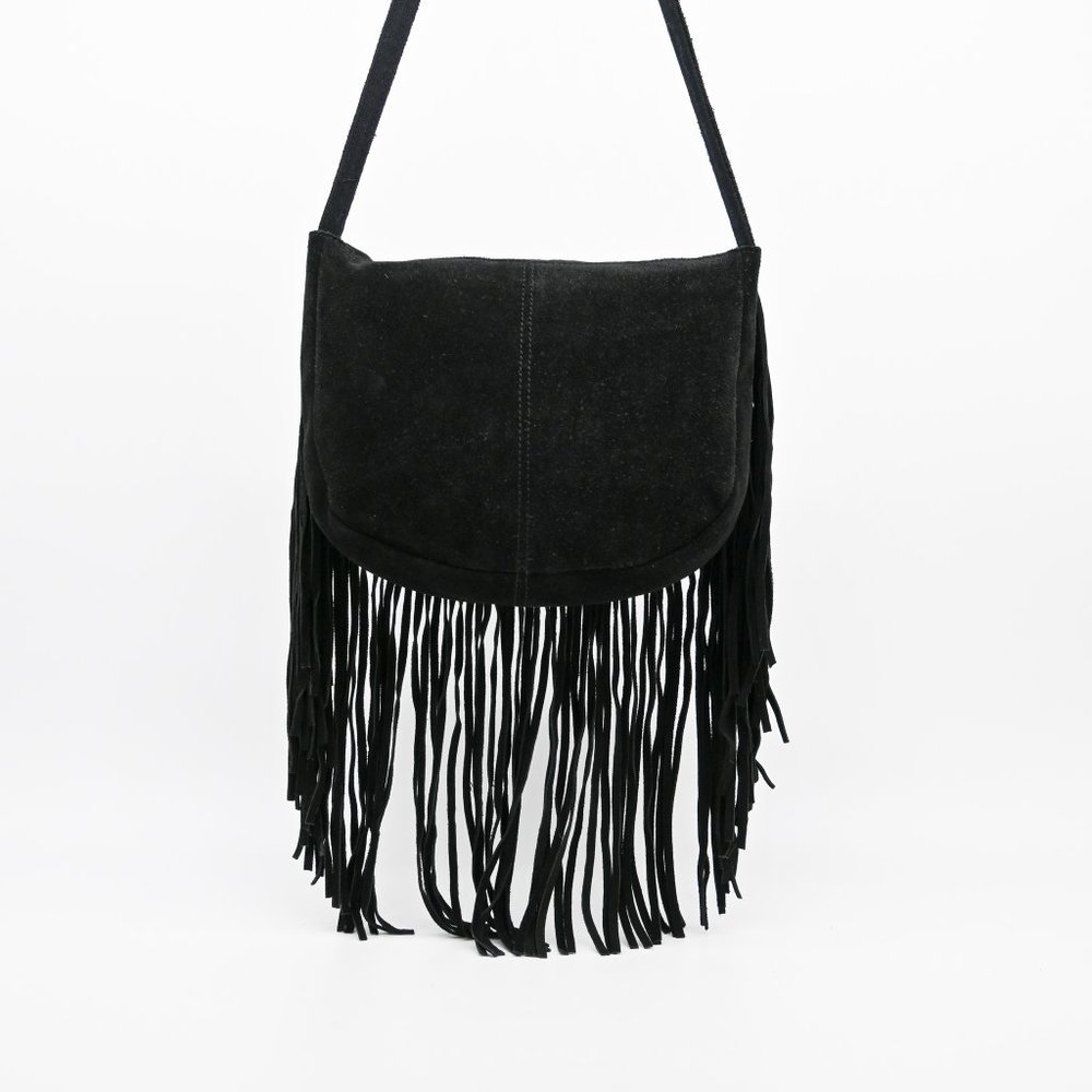 BIG BUDDHA Suede Beaded Embellished Flap Crossbody - Picture 2 of 3